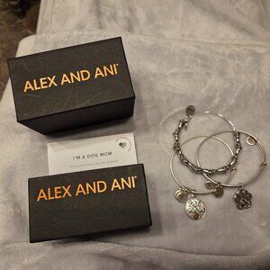 Alex and Ani Dog Mom 3 piece bracelet set